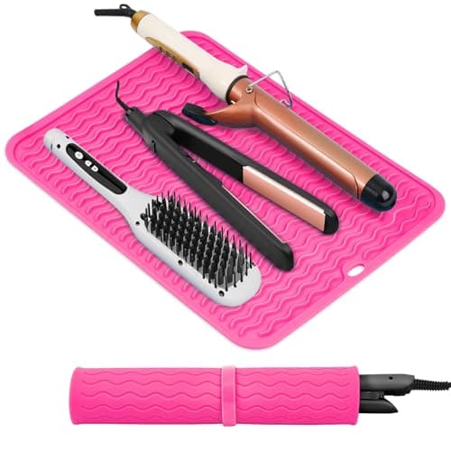 Suafrnut Oversize Silicone Heat Resistant Mat Portable Travel Mat Cover for Curling Irons Flat Irons Hair Straightener and Hot Hair Styling Tools142 x 11