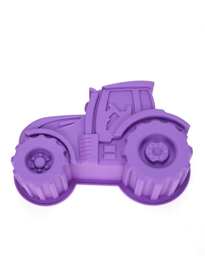 Large Tractor cake mold DIY Children's birthday car cake mold Silicone cake mold Car shape purple