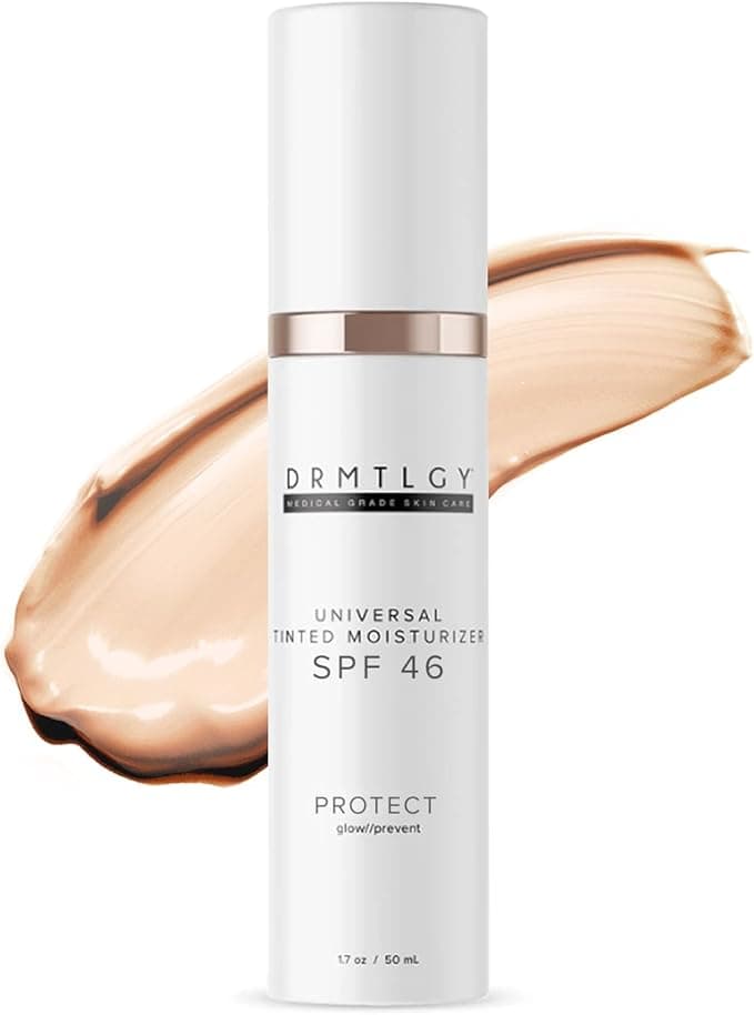 DRMTLGY AntiAging Tinted Moisturizer with SPF 46 Universal Tint AllInOne Face Sunscreen and Foundation with Broad Spectrum Protection Against UVA and UVB Rays 18 oz