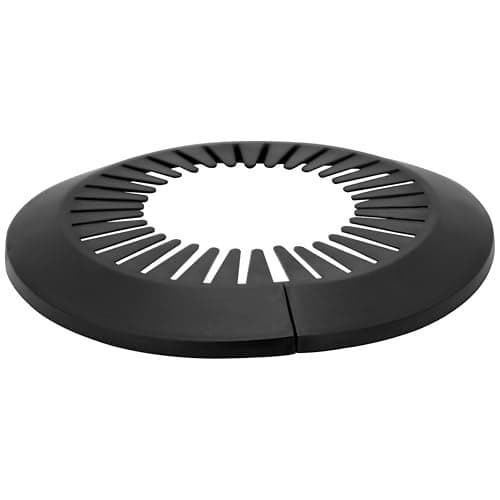 INDPROD Flange Pipe Cover Decoration, Suitable for 0.39" to 1.14" O.D. Pipe, Snap-on Plumbing Cover Plates, Escutcheon Plate Water Drain Line Cover for Bathroom, PVC Plastic, Black, 2 Pieces