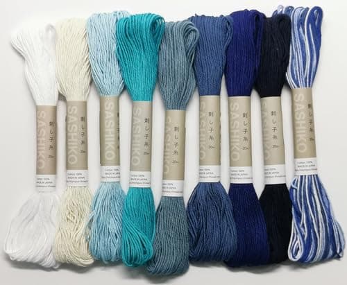 Olympus Sashiko Thread 20m218yds Bundles 100 Cotton White and Blue 9Colors OS20M