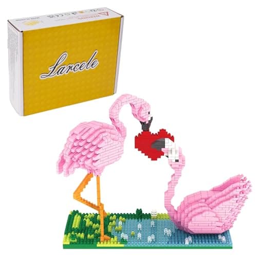 Larcele Micro Building Blocks Mini Building Toy Bricks1500 Pieces KLJM02 Flamingo