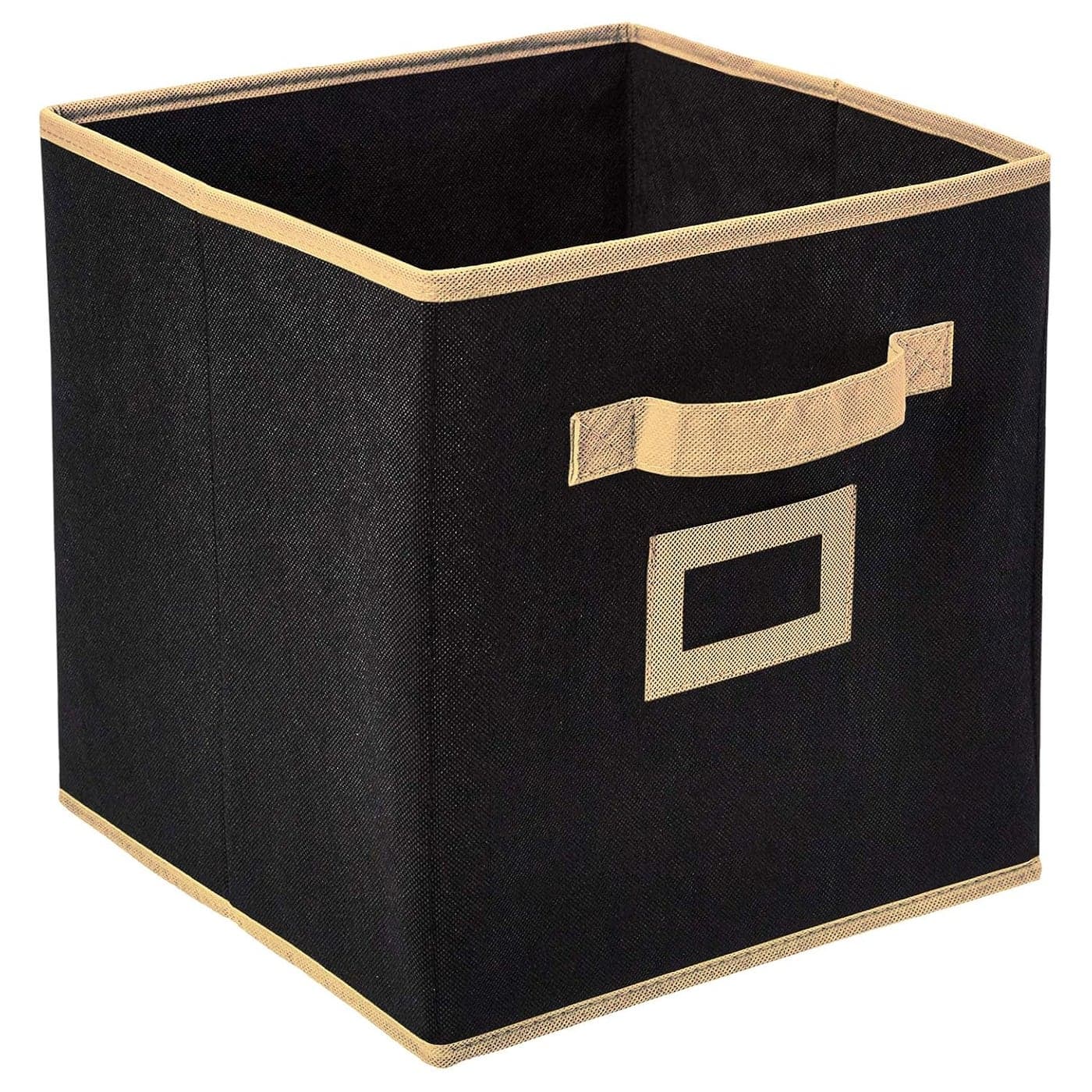 Heart Home CTHH16930 Non Woven Large Foldable Storage Organiser Cube Boxes (Black, Standard)