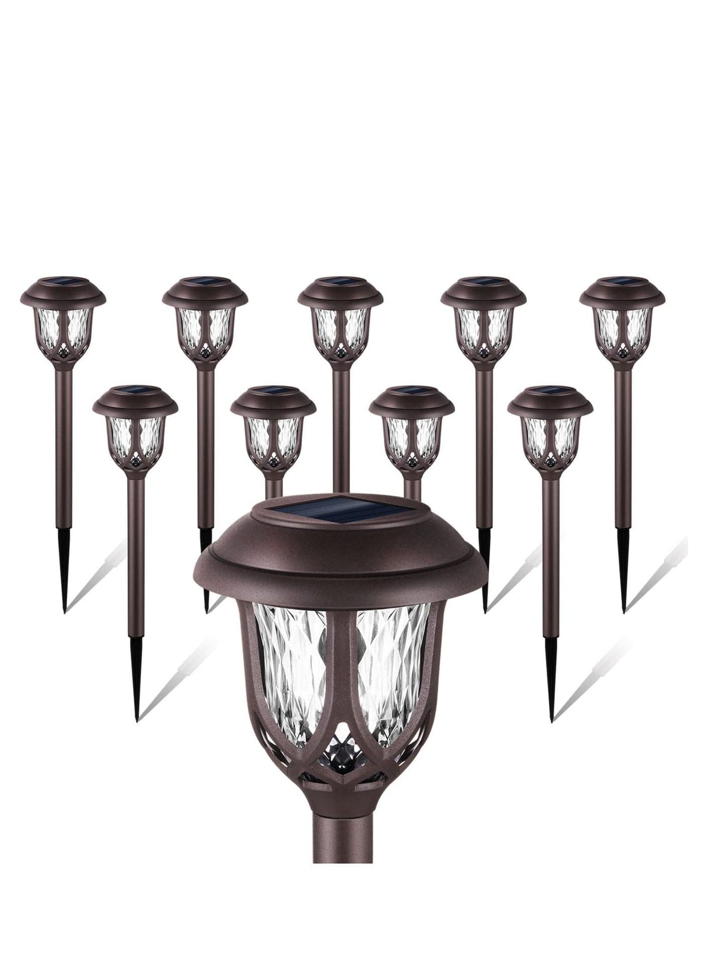 10 Pack Solar Lights Outdoor Decorative Pathway Powered Garden Yard for Walkway Sidewalk Driveway