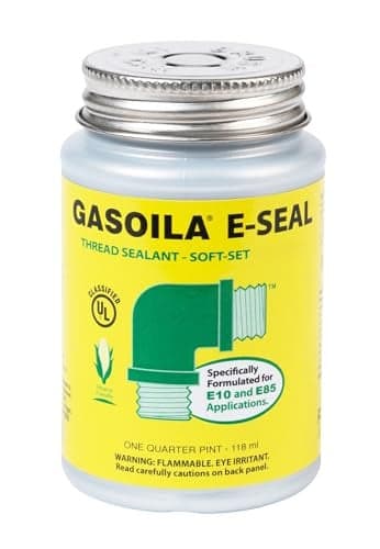 Gasoila Thread Sealant for Ethanol E10 & E85 Applications, Non-Hardening, Non-Toxic, Opaque Dark Green Paste – USA-Made, 1/4 Pint – Ideal for Pipe Threads, Motors, Fuel Lines & More, Brush in Cap