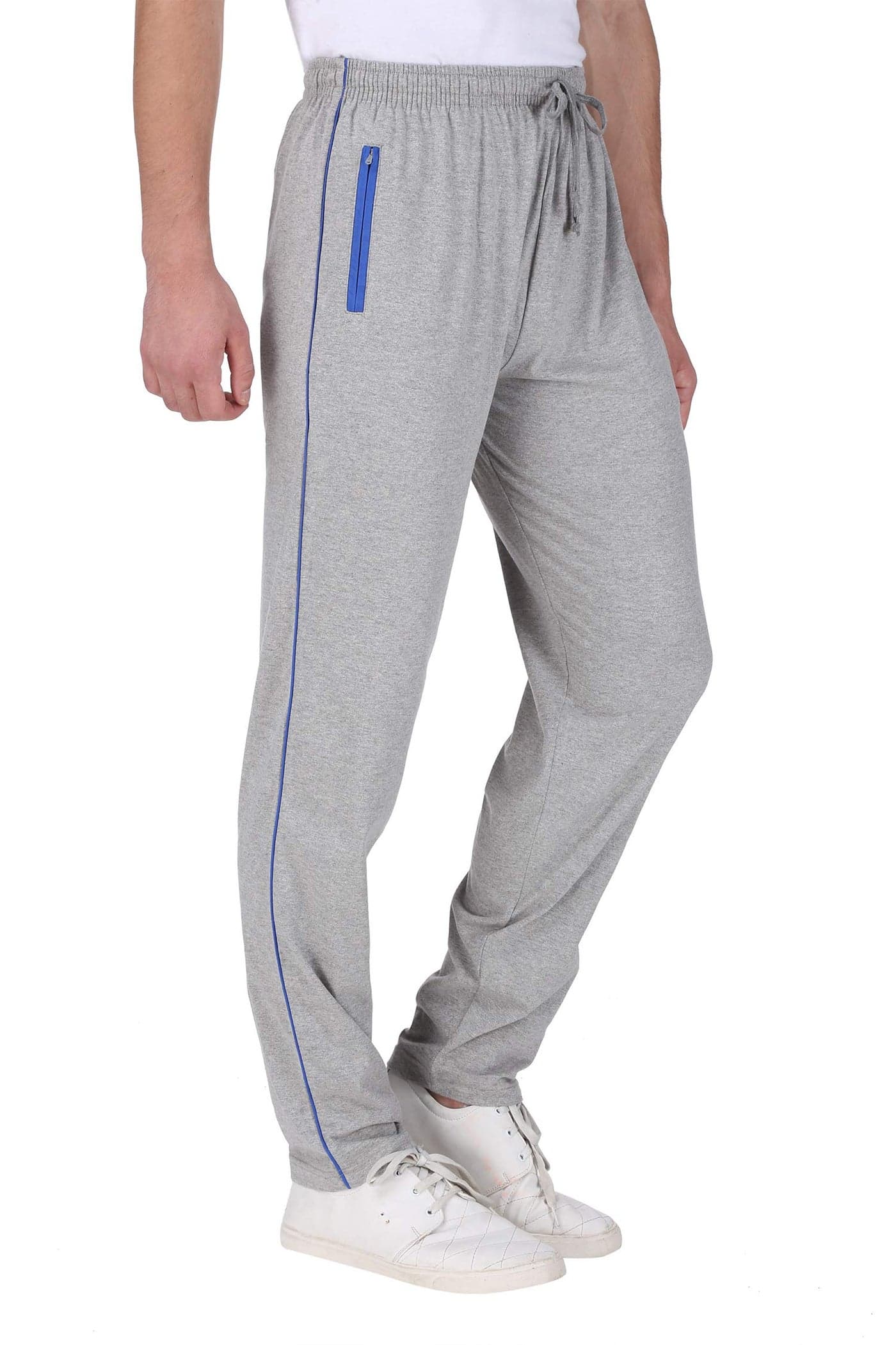 Neo Garments Men's Cotton Solid Regular Fit Mid Rise Trackpants/Jogger/Trouser with Side Pockets (Grey, 4XL)
