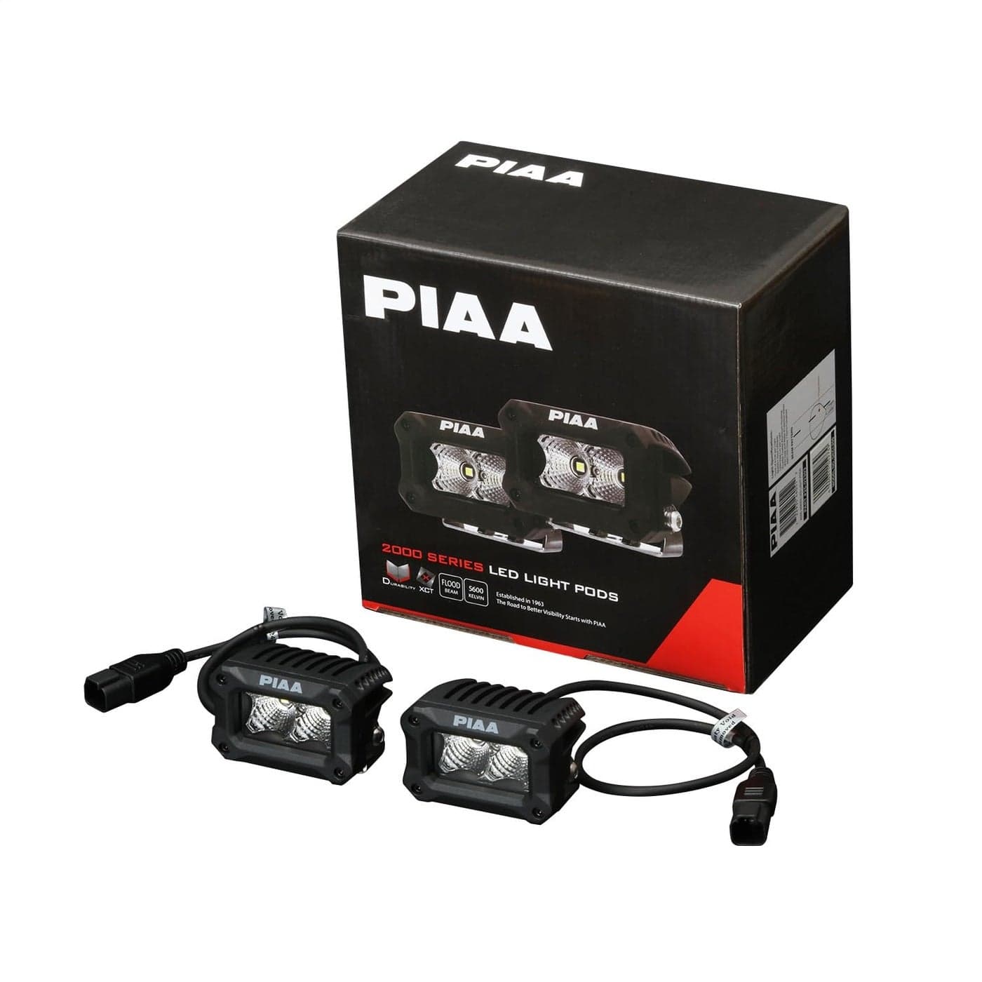 Piaa 2502303 2000 Series LED White Flood Pack of 2