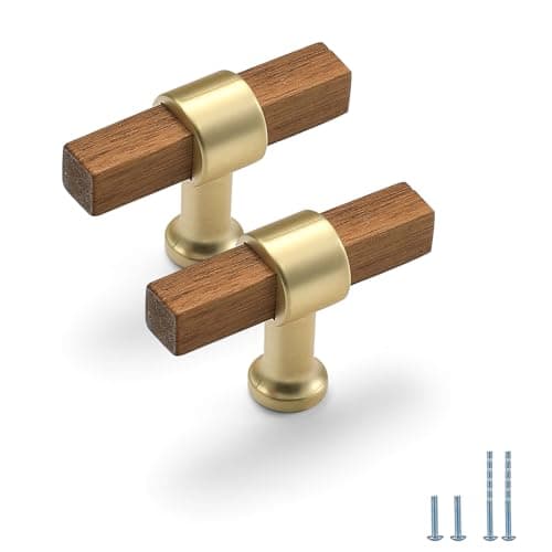 Evionlin 10 Pack Walnut Wooden Drawer Pulls Beech Wood Drawer Handles Wood Hardware for Cabinets Dressers Wood Cabinet knobs Wooden knobs for cabinets and Drawers