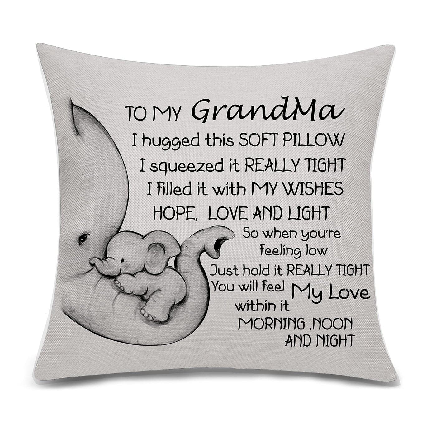 Bacmaxom Grandma Gifts from Granddaughter Grandson Cushion Cover Throw Pillow Cover for Grandmother from Grandchildren Birthday Gifts grandma