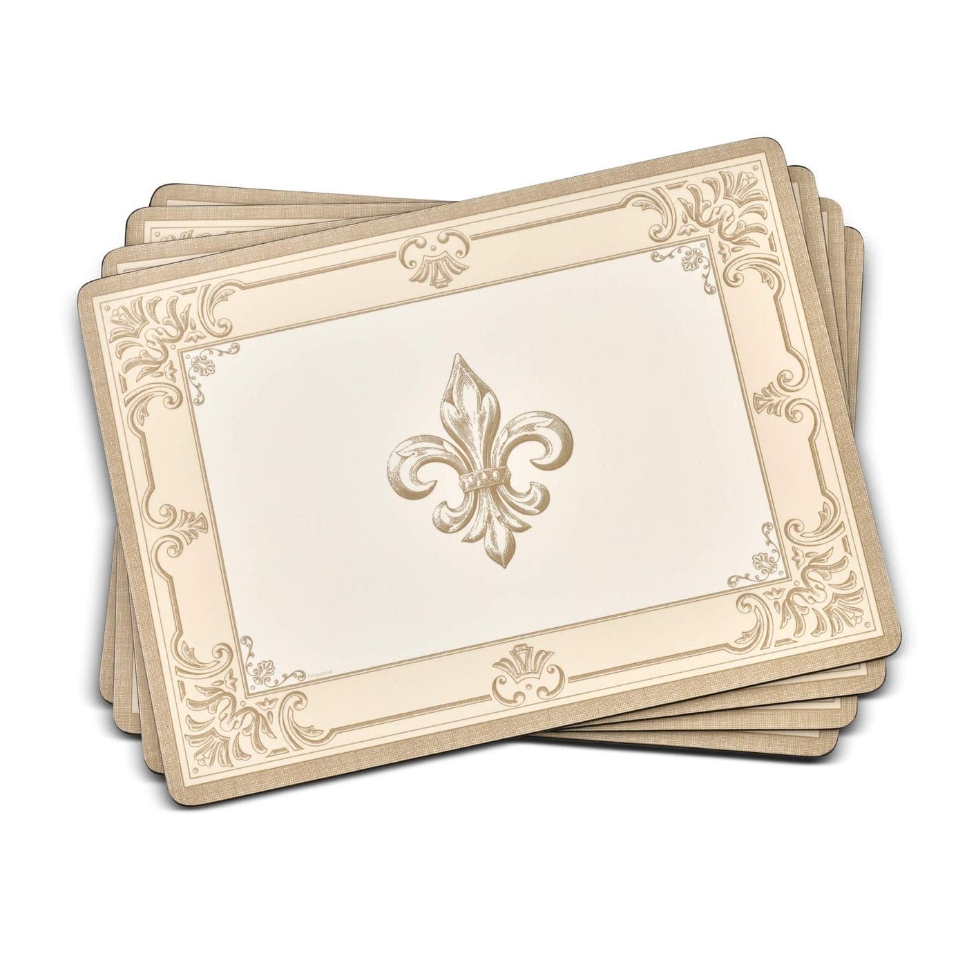 Pimpernel FDCFleur de LYS Placemats Set of 4 Decorative Cork placemats with Elegant Motif Protective Finish Ideal for Everyday Meals Special Occasions or Stylish Table Decoration