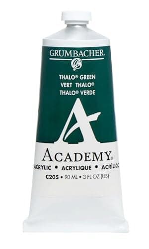 Grumbacher Academy Acrylic Paint Gloss 90ml3 oz Metal Tube Thalo Green Blue Shade
