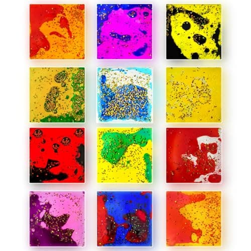 Liquid Sensory Soft Gel Toys Set of 12 Square Sensory Fidget Toys Water Sensory Toys for Nursery Playroom Toddlers and Kids with Autism