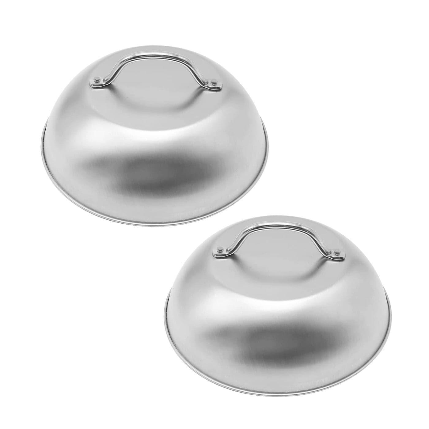 LIDSCURA 9 Inch Melting Dome with Handle Grilling Melting Lid Griddle Steam Cover Stainless Steel Dome Griddle for BBQ Steaming2 Packed