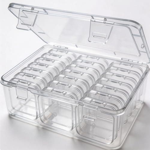 Moon Magpie 1PC Bead Organizers Box Plastic Storage Cases Mini Clear Bead Storage Containers Transparent Boxes with Hinged Lid and Rectangle Clear Craft Case