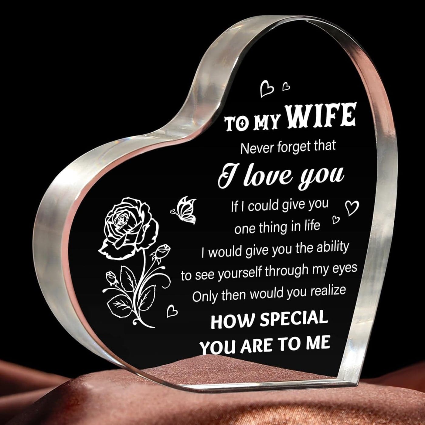Gifzy Gifts for Wife Wife Gifts Anniversary Wedding Gifts for wife Acrylic Keepsake I Love You Gifts for girl Wife Birthday Gifts from Husband for Wife Valentines Day Gifts for girl friend