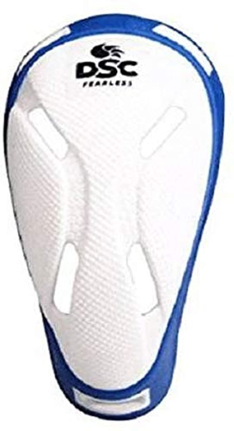DSC Armour Cricket Abdominal Guard | Color: White-Navy | Size: Men | Material: Plastic | for Mens | Ergonomically Shaped | Padded | Lightweight & Durable | Groin Protectort During Training & Matches