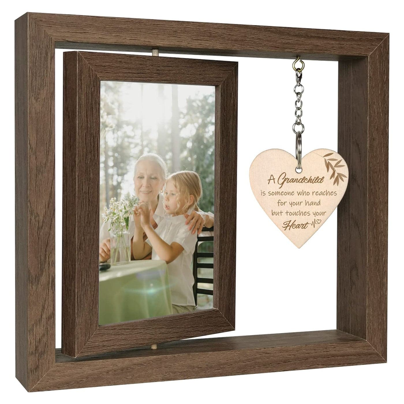 EYITUPC A Grandchild is Someone Who Reaches for Your Hands but Touches Your Heart Picture Frame First Time Grandparents Gifts Display Two 4x6 Inch