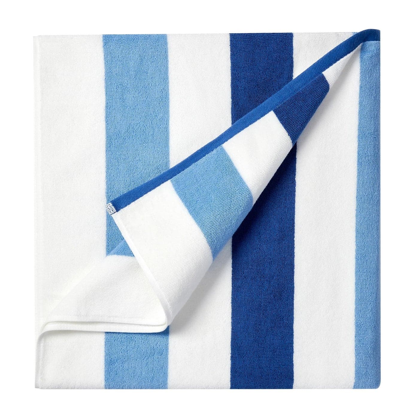 Bornbay Cotton Oversized Beach Towel Extra Large 40X70 Plush Thick Pool Towel XL Fluffy Blue Beach Towels Stripe Swimming Towel for Adults Mens Women White Navy Blue