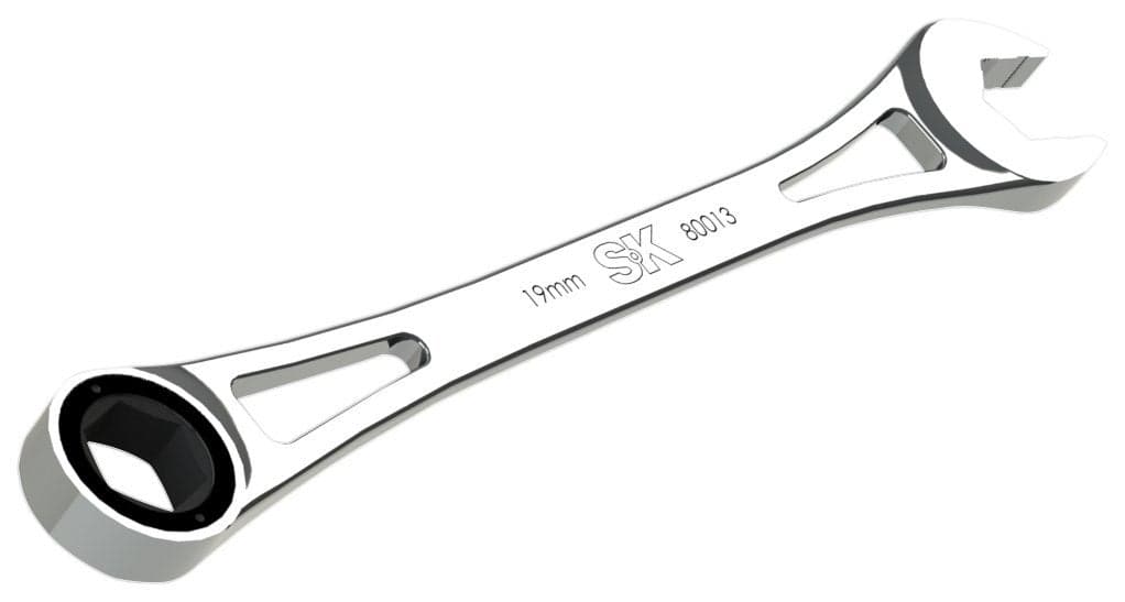 SK Tools USA 19MM 6 Point XFrame Combination Ratcheting Wrench 80013