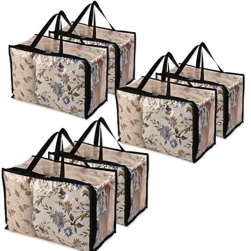 Kuber Industries Pvc (Pack Of 6) Waterproof Storage Bag|Zipper & Handle|Transparent Wardrobe Organizer|Multipurpose Bag For Toys,Clothes,Blankets,Bedsheets|Black