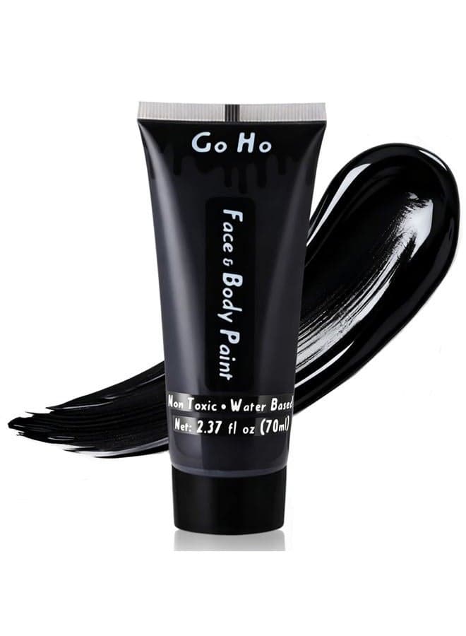 Black Face Body Paint Washable (2.37 oz), Water-Based Cream for Skull, Skeleton, Zombie, Clown Makeup, SFX Cosplay Costumes, Festivals, Halloween
