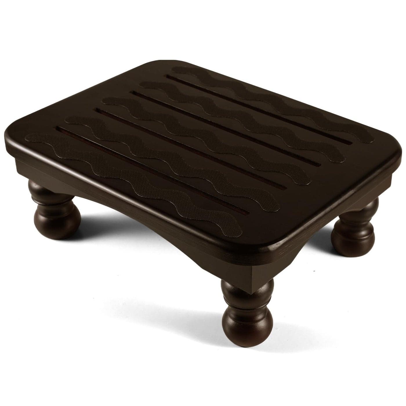 URFORESTIC Solid Wood Bed Step Stool Super LargeBedside Steps for High BedsSolid Wood Super Sturdy Hold Up to 500 LBS Dark Walnut