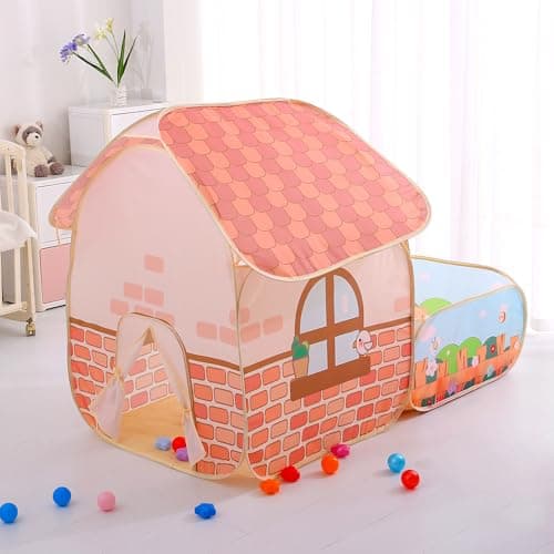 Tamiplay Pop Up Play Tents for Toddlers 13 Foldable Waterproof Play Tent Indoor Outdoor Baby Tent Kids Play House with Ball Pit for Toddlers Portable Kids PlayhouseCarry Bag GardenTheme