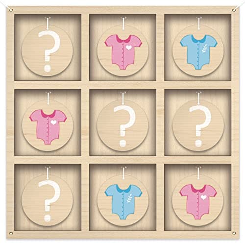 Gender Reveal Tic Tac Toe Board Game, Gender Reveal Games Tic-Tac-Toe for He or She, Baby Gender Reveal Ideas Party Supplies, Boy Girl Sign, Baby Shower Gender Reveal Decoration kit