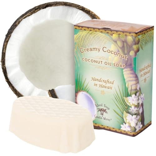 Island Soap & Candle Works Hand Soap Bar – Coconut – 2 Ounce Moisturizing Bar Soap – Gentle Cleansing with Classic Tropical Scent – Handmade in Hawaii