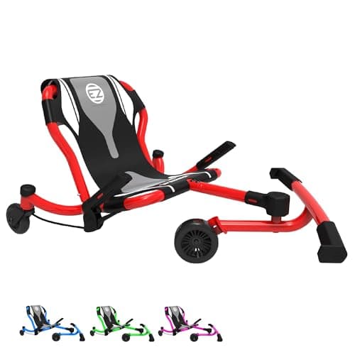 EzyRoller Spinner Ride On Scooter for Kids Teens Outdoor Ride on Toy with Caster Wheels for Drifting Tight Turning Up to 150 lbs Ages 4 Up Red