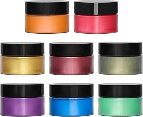Mica Powder 120g Natural Epoxy Resin Dye Set Pearlescent Color Pigment for Soap Making Slime Nail Polish Bath Bomb Paint Colorant Gift for Christmas New Year