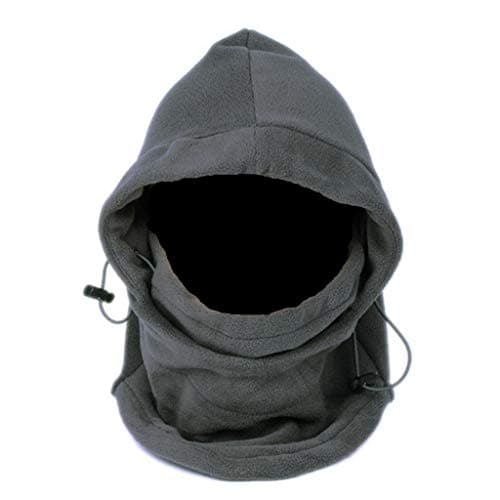 Navkar Crafts Men's Thermal Warm Fleece Full Face Balaclava Mask, Head & Neck Cover Warmer Windproof Hooded Scarf Hat for Winter and Sports (Grey), Free Size