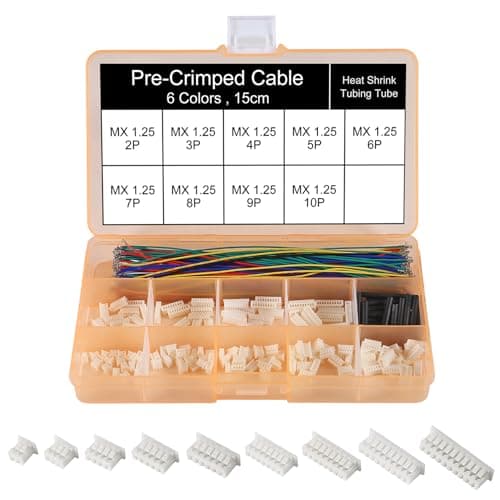 1.25mm Connectors Plug Kit with 15cm Pre-Crimped Cable Wire 2/3/4/5/6/7/8/9/10/12 PIN House Compatible with JST GH Molex PicoBlade Connector 1.25mm Pitch