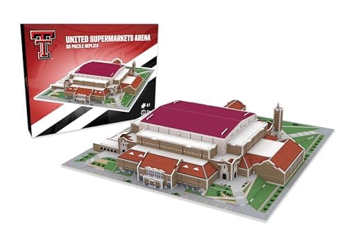 Pro Lion 3D Jigsaw Puzzle of Texas Tech Red Raiders Basketball Stadium 81 Pieces 2 Hour Build Time Home of Texas Tech Basketball Team NCAA Basketball Gifts for Boys Men Kids Aged 8 Up