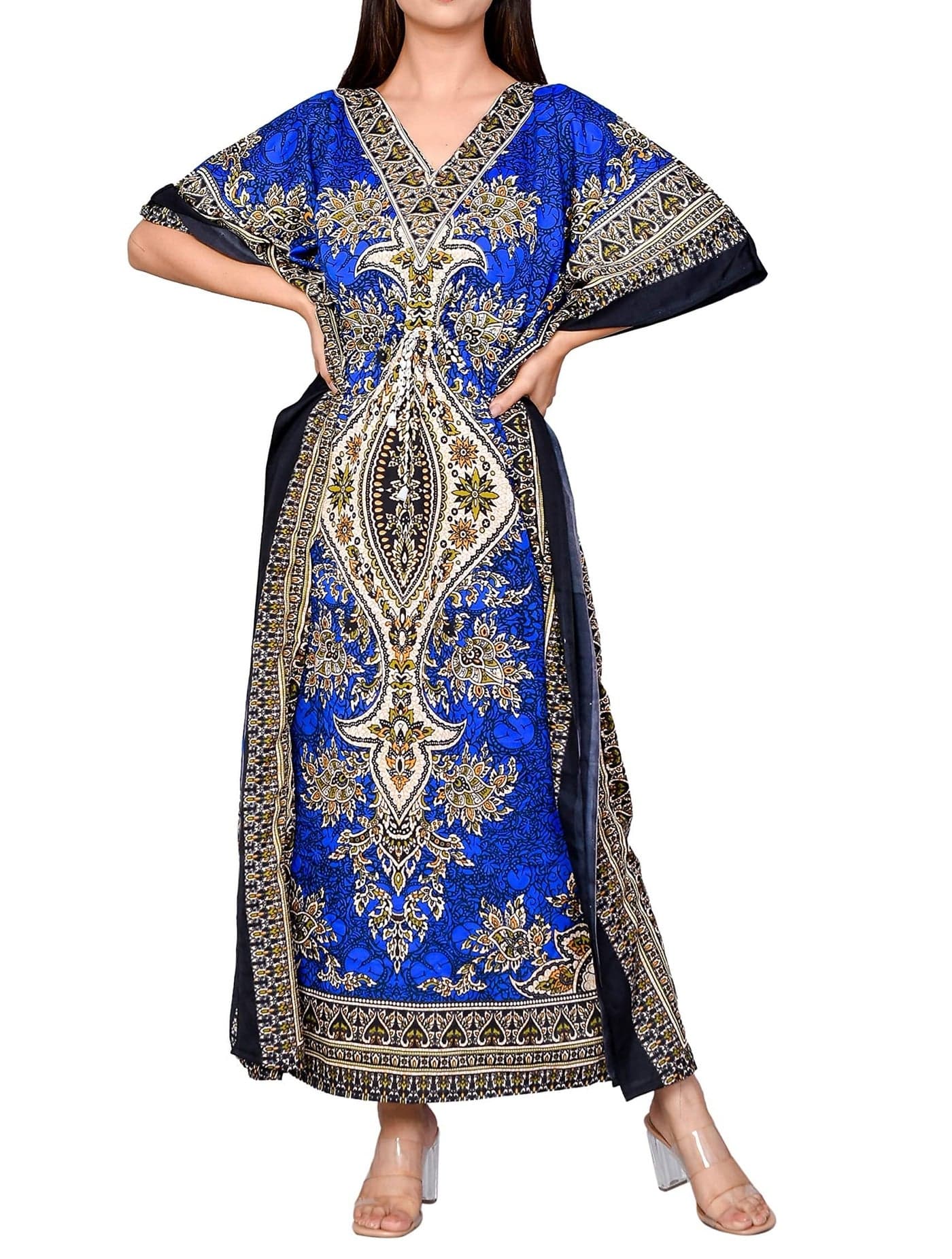 REYNOSOHOMEDECOR---- Kimono Kaftan Dress for Women` Elegant, Miami,lbiza,Holiday Dress,Evening Dress,Loose fit Blue