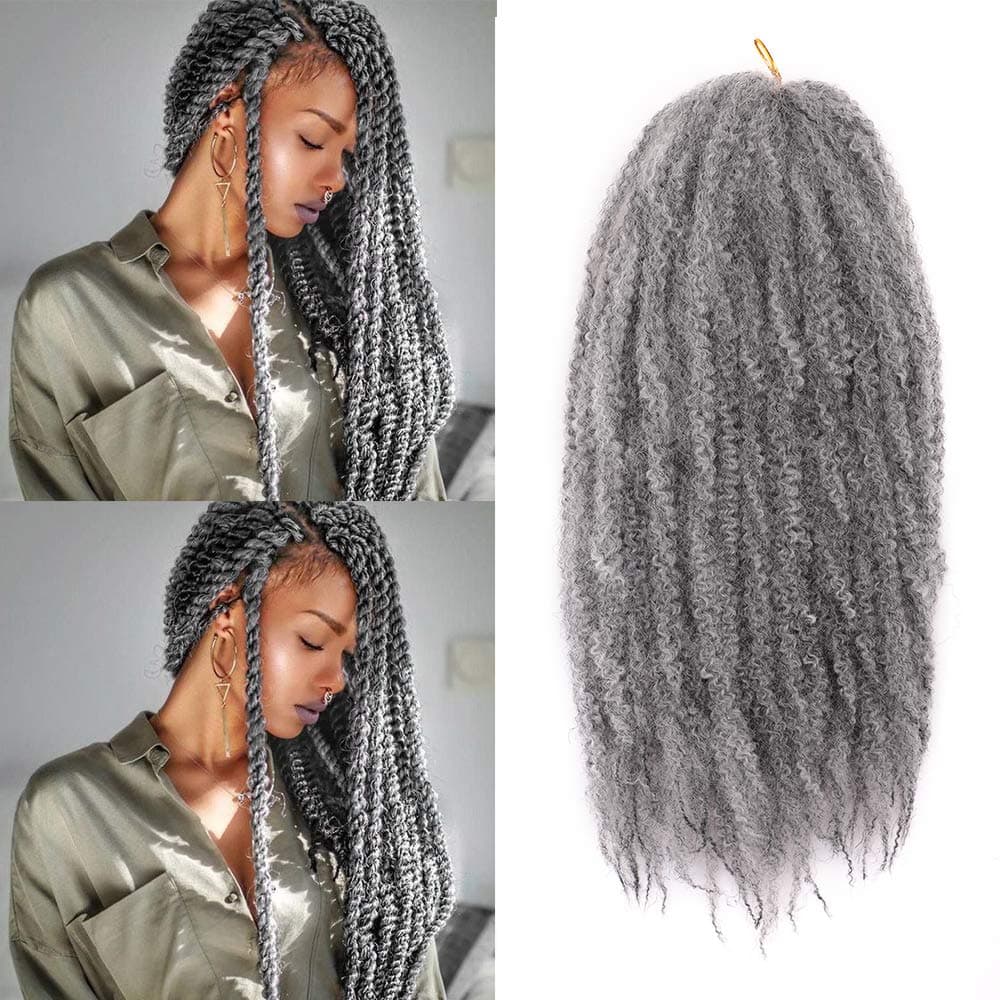KGBFASS 3Packs Marley Braiding Hair 18Inch Afro Marley Hair For Twists Synthetic Kinky Braiding Hair Extensions Gary