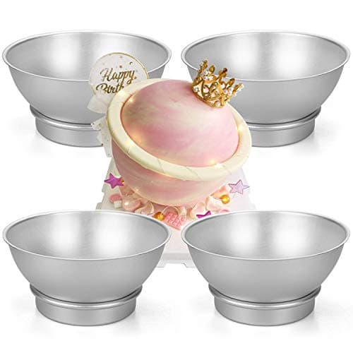 Hedume Set of 8 Cake Sphere Pan 65 Inches 3D Sports Ball Cake Pan to Create Any Ball Shaped Cake Includes 4 Semicircles and 4 Chassis