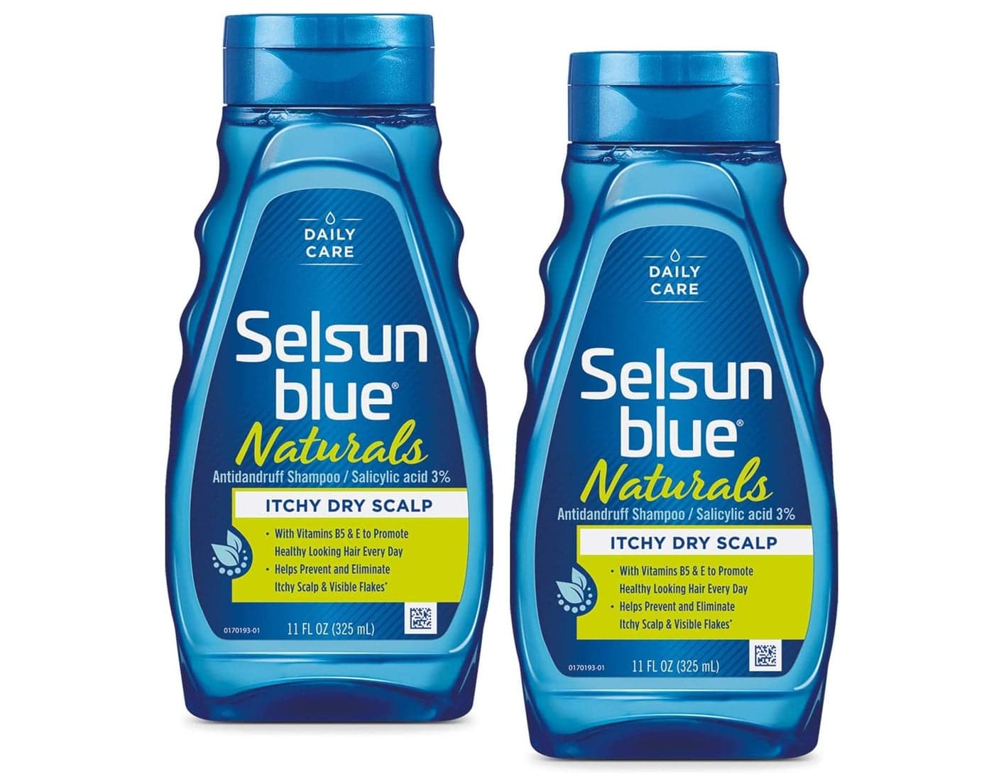 Selsun Blue Shampoo Naturals Dandruff Itchy Dry Scalp 11 Ounce 325ml 2 Pack