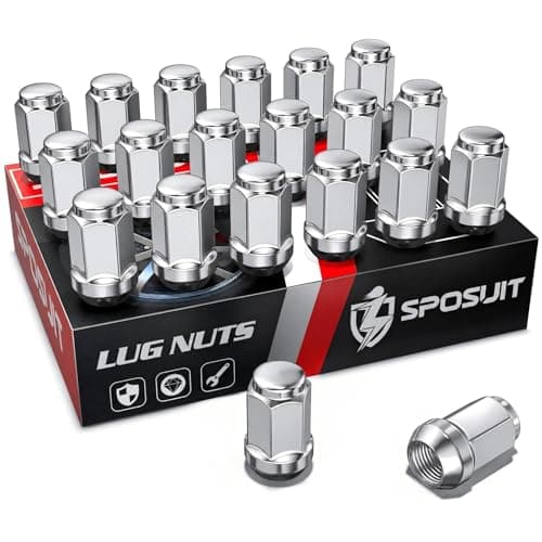 Sposuit M12x1.5 Lug Nuts - Replacement for 2008-2024 Dodge Journey, 1994-2014 Avenger, 1987-2020 Grand Caravan, 1991-2007 Caravan - Closed End Chrome Lug Nut(20 Pcs)