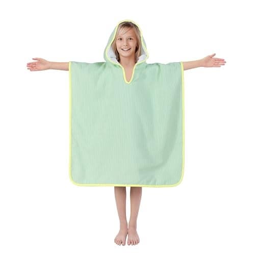 THOVSMOON Hooded Towels for Kids, Bath Towel Swim Cover Up for Ages 3-10 Girls Boys Pool Towels Soft Thick 30"x30" Microfiber Poncho Towel(Purple)