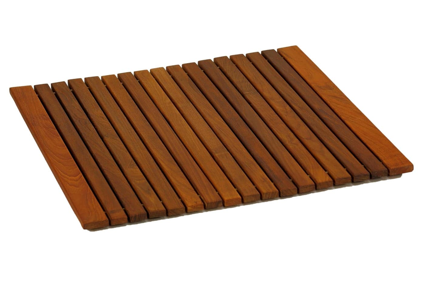 Bare Decor Lykos String Spa Shower Mat in Solid Teak Wood Oiled Finish Large