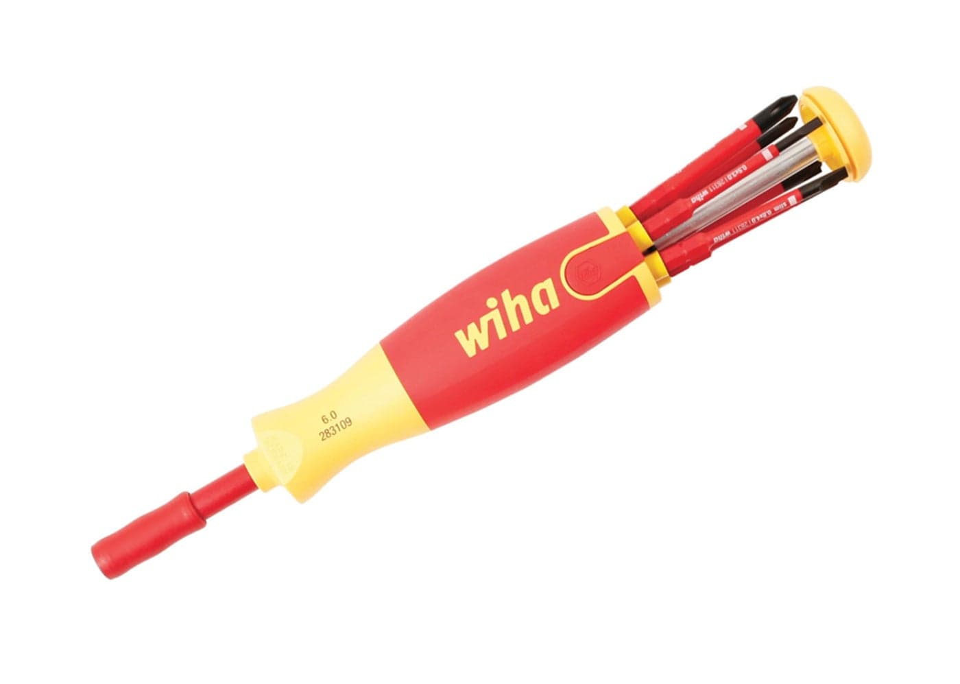 Wiha 28394 7 Piece Insulated Slimline Ultra-Driver Blade Set Slotted, Phillips, Square