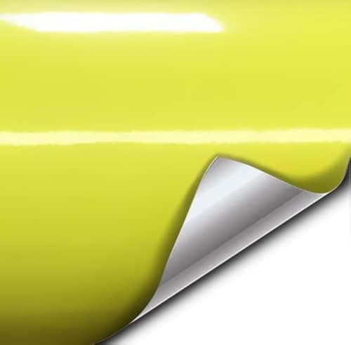 VVIVID XPO Gloss Daytona Yellow Vinyl Car Wrap Film 1ft x 5ft
