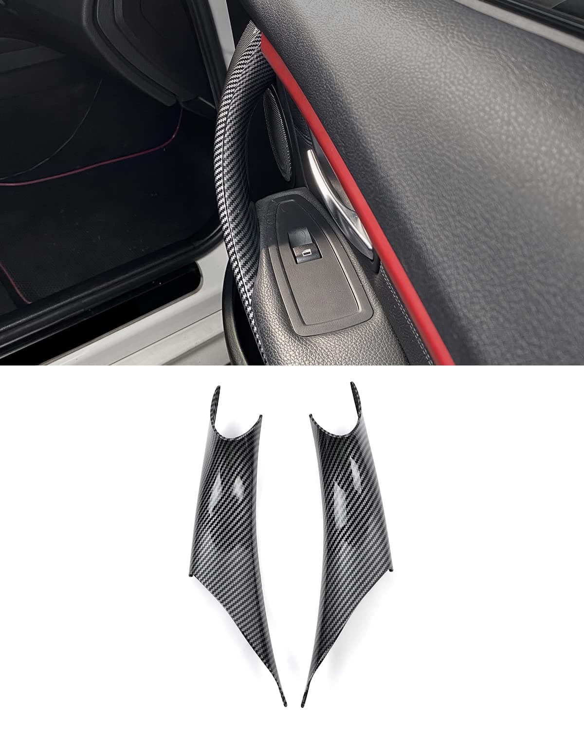 SHSBSCAR Door Handle Covers for BMW F30 Driver Side Passenger Side Door Pull Handle Covers for F31 F34 F80 320 328 330 335 F32 F33 F36 F82 F83 418 420 428 Carbon Fiber Style