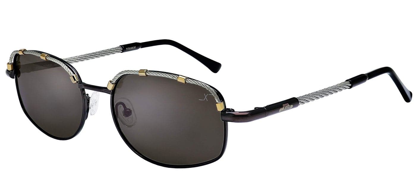 Xezo Titanium Polarized Retro Aviator Designer Dark Mirrored Sunglasses. Driving, Dark Grey Metallic, 1 oz (Airman 2002 R Cable)