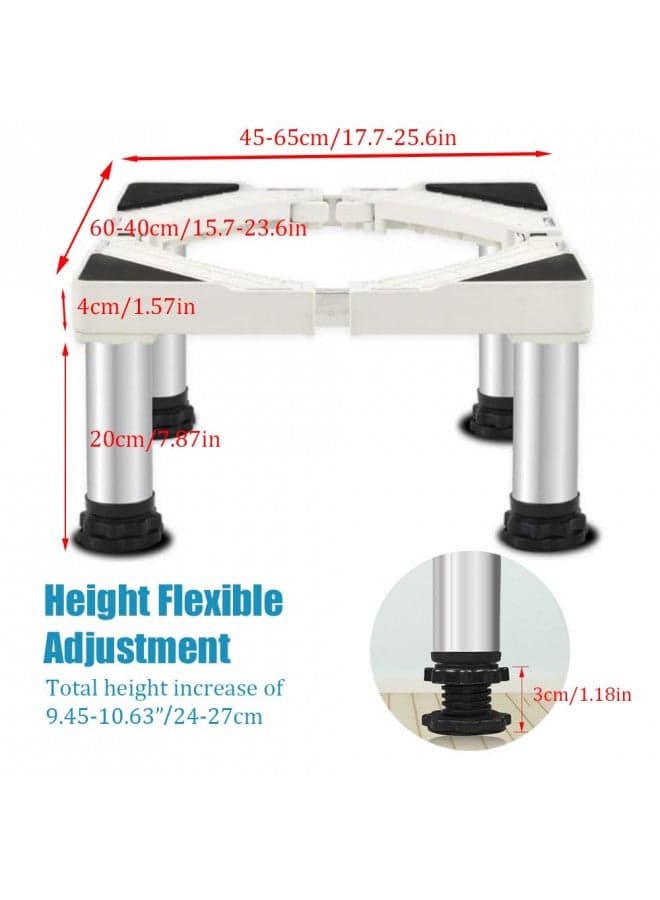 SSEHCWAN Washer and Dryer Stands, Washing Machine Stand Base Adjustable Appliance Base Max Load 770LB/350KG Pedestal for Washing Machine Dryers Refrigerator, Increase 9.4-10.6inch 24-27cm Height