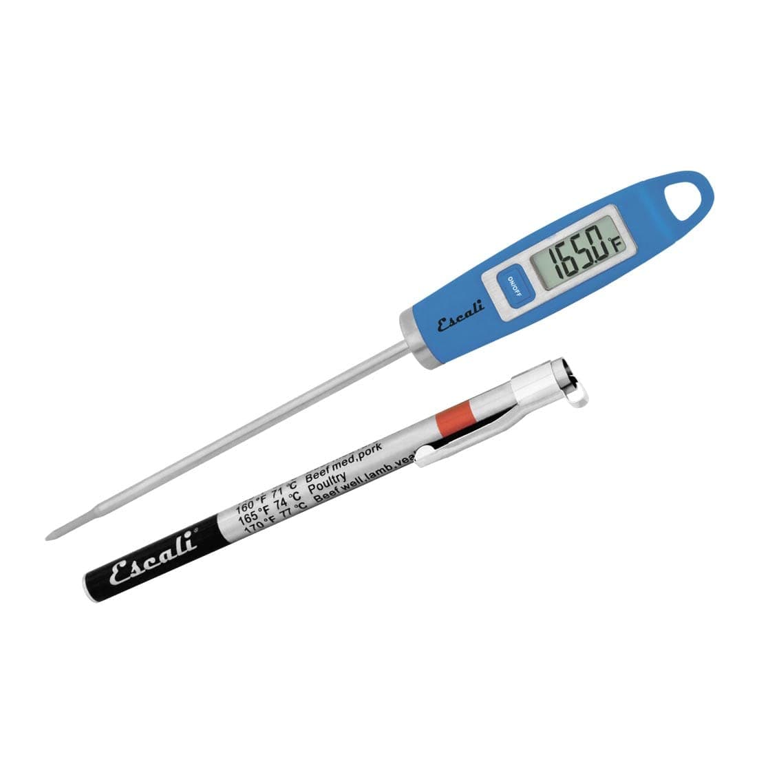 Escali DH1 Gourmet Digital Meat Thermometer with Extra Long Probe NSF Certified Blue