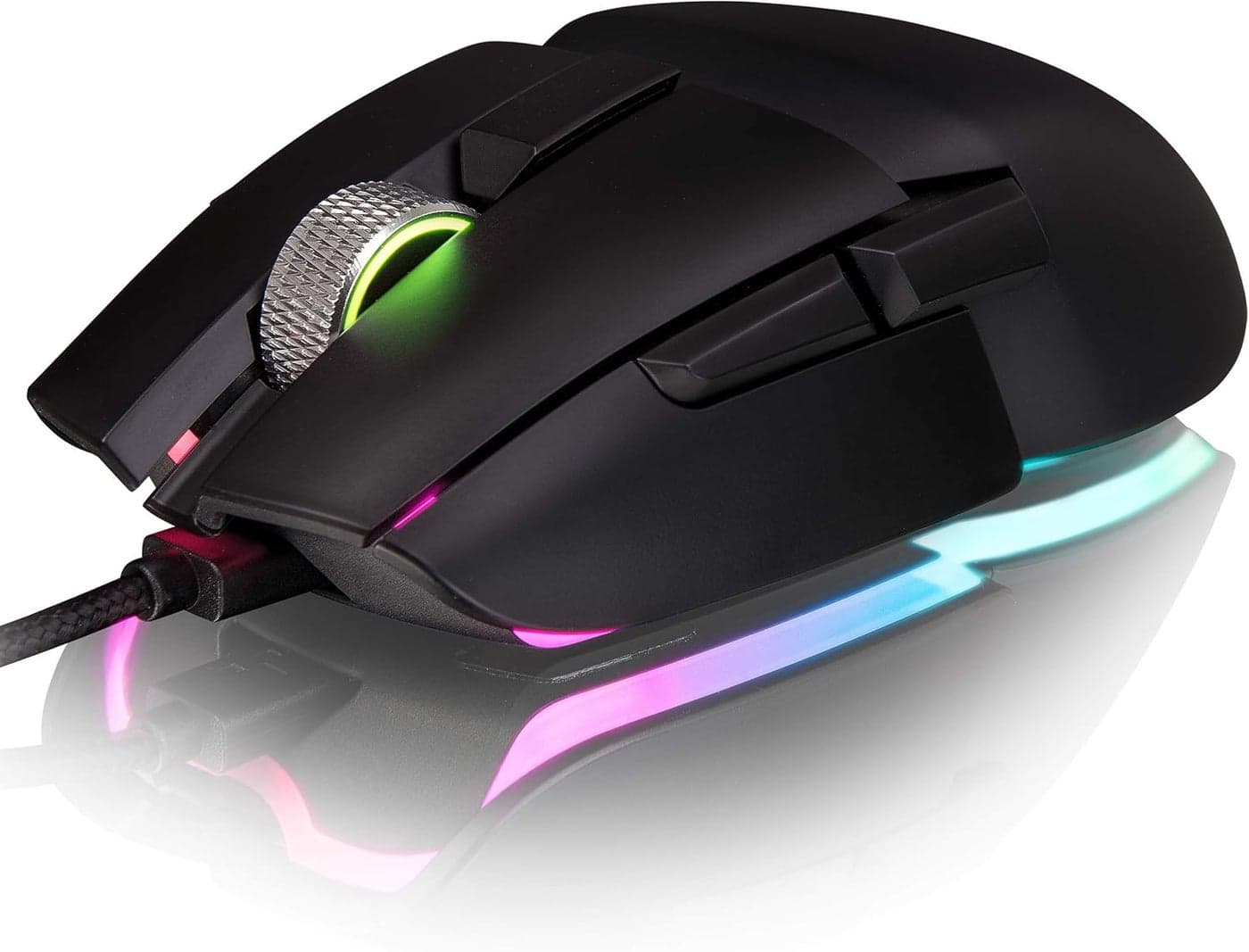 Thermaltake Argent M5 Gaming Mouse 168M RGB Color Software Enabled 8 Customizable Dynamic Lighting Effects PIXART PMW3389 Optical Sensor DPI Adjustments Up to 16000 GMOTMFWDOOBK01