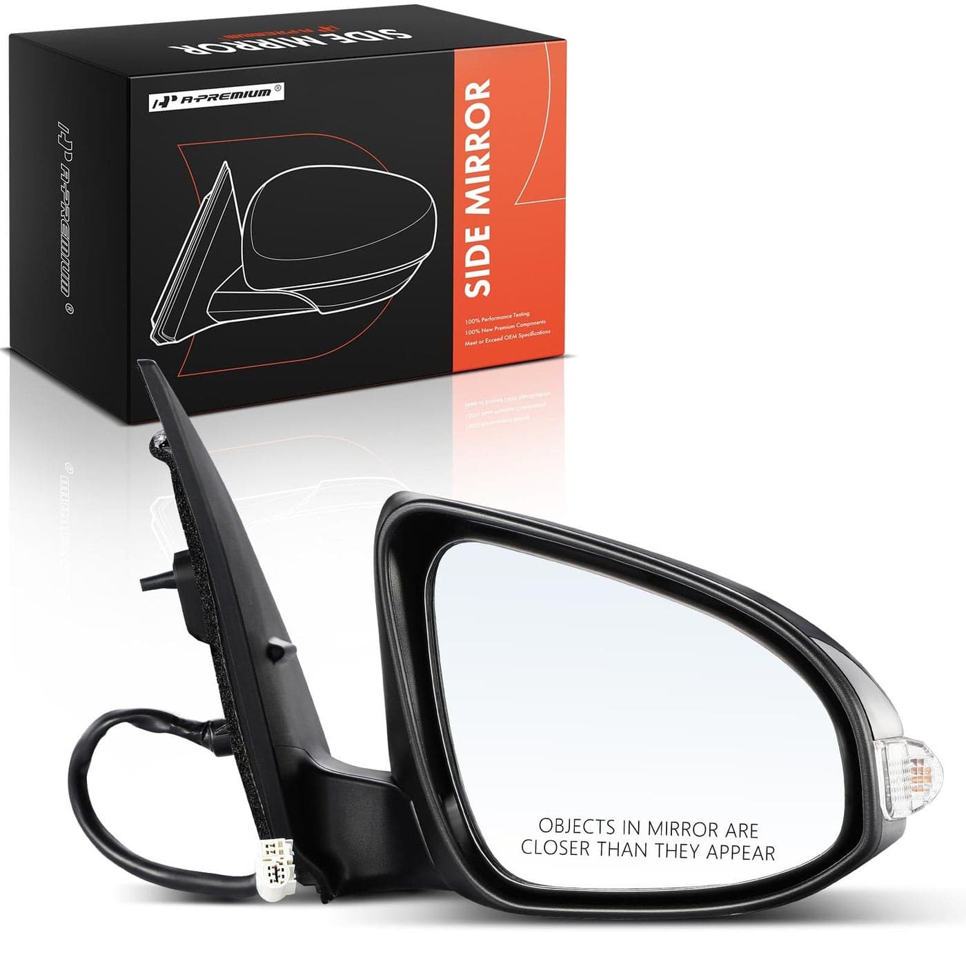 APremium Passenger Side Power Door Mirror Compatible with Toyota Corolla 2014 2015 2016 2017 2018 2019 Heated Manual Folding Black Outside Rear View Mirror with Turn Signal Replace 8791002G10