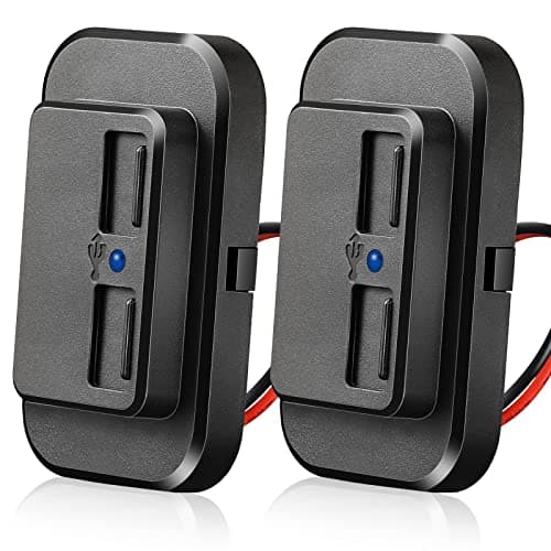 Frienda 2 Pieces 12V USB Automotive USB Panel Mount 12V USB Outlet Multi Switch Panel Car Outlet Socket Power Dual Port 12V 24V Quick Car Port for Cars Bus ATV RV Boat Truck 31 A